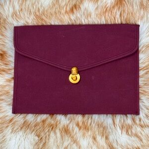 Burgundy clutch Handbag with Black Interior